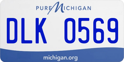 MI license plate DLK0569