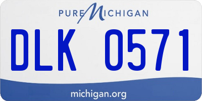 MI license plate DLK0571