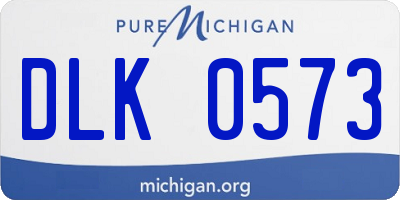 MI license plate DLK0573