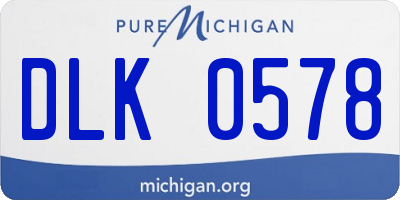 MI license plate DLK0578