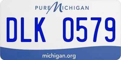 MI license plate DLK0579