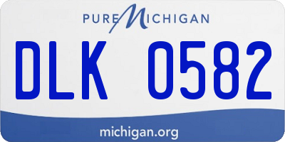 MI license plate DLK0582
