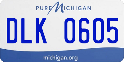MI license plate DLK0605