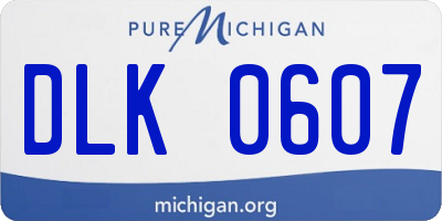 MI license plate DLK0607