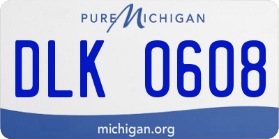 MI license plate DLK0608