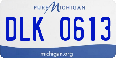 MI license plate DLK0613