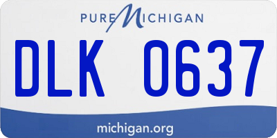 MI license plate DLK0637