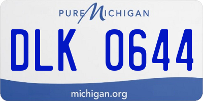 MI license plate DLK0644