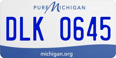 MI license plate DLK0645