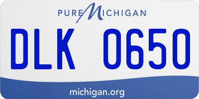 MI license plate DLK0650