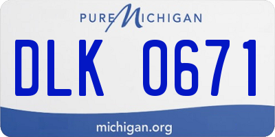 MI license plate DLK0671