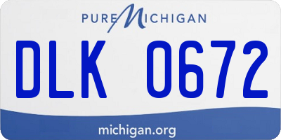 MI license plate DLK0672