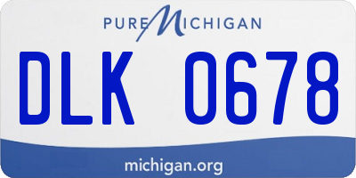 MI license plate DLK0678