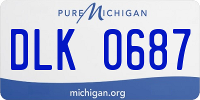 MI license plate DLK0687
