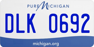 MI license plate DLK0692