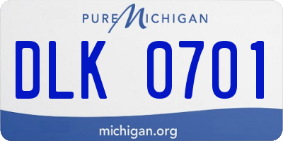 MI license plate DLK0701