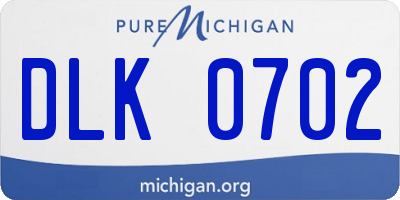 MI license plate DLK0702