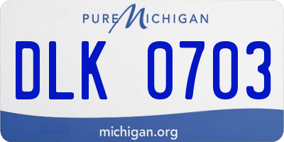 MI license plate DLK0703