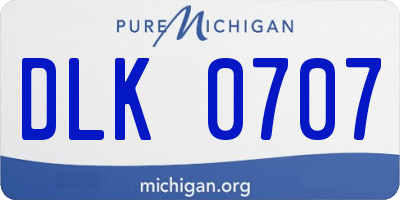 MI license plate DLK0707