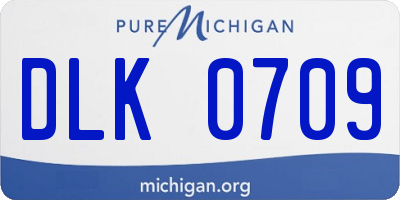 MI license plate DLK0709