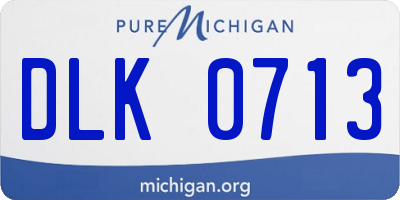 MI license plate DLK0713
