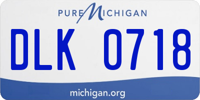 MI license plate DLK0718
