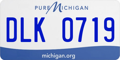 MI license plate DLK0719