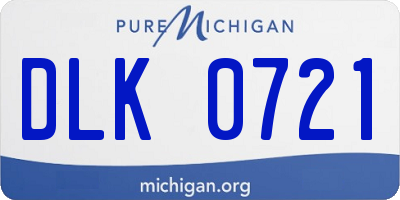 MI license plate DLK0721