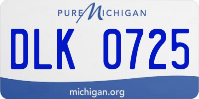 MI license plate DLK0725