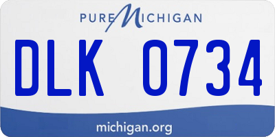 MI license plate DLK0734