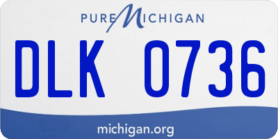 MI license plate DLK0736