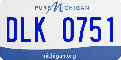 MI license plate DLK0751