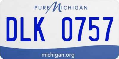 MI license plate DLK0757