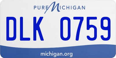 MI license plate DLK0759