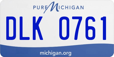 MI license plate DLK0761
