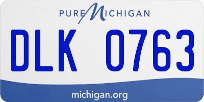 MI license plate DLK0763