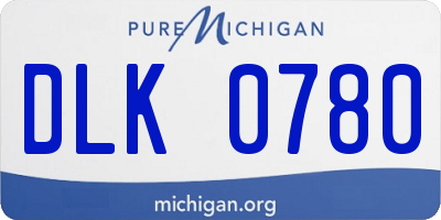 MI license plate DLK0780