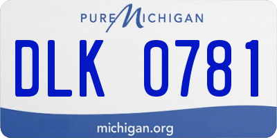 MI license plate DLK0781