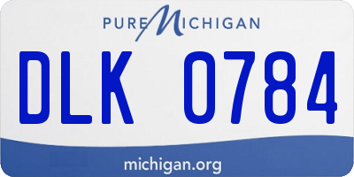 MI license plate DLK0784