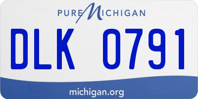 MI license plate DLK0791