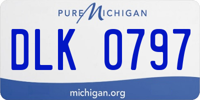 MI license plate DLK0797