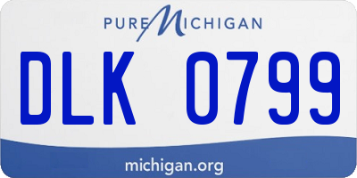 MI license plate DLK0799