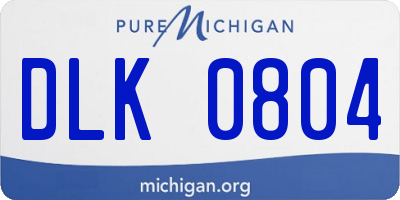 MI license plate DLK0804