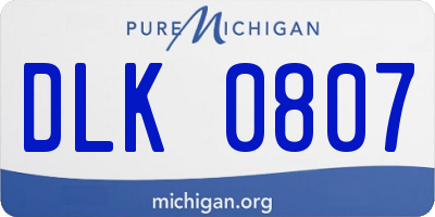 MI license plate DLK0807