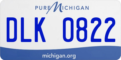 MI license plate DLK0822