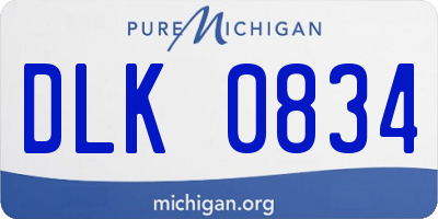 MI license plate DLK0834