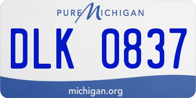 MI license plate DLK0837
