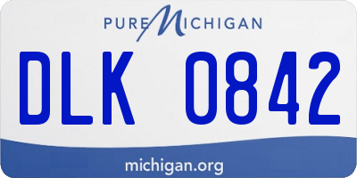 MI license plate DLK0842