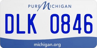 MI license plate DLK0846