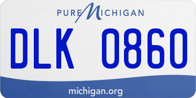 MI license plate DLK0860